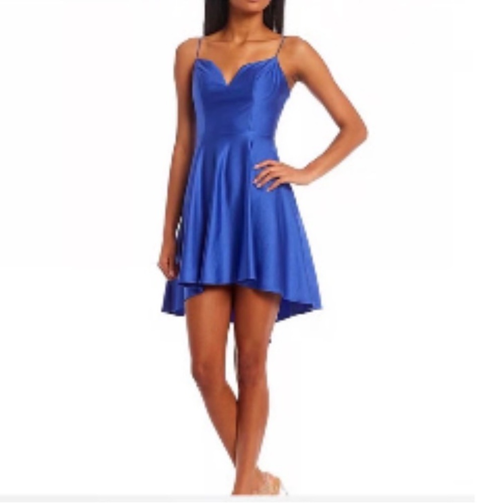 Chic Asymmetrical Blue Dress